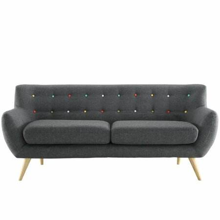 PRIMEWIR Remark Sofa in Tufted Gray Fabric with Natural Finish Wood Legs EEI-1633-GRY